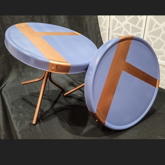 2 Painted Side Tables, Indoor/Outdoor, Patio, MCM - Mid Century Modern - Picture 9 of 9